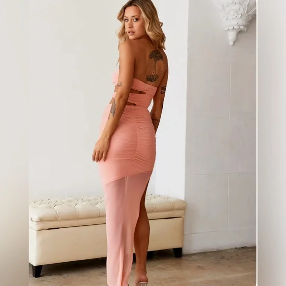 HELLO MOLLY STYLE POINTS MIDI DRESS PINK sz small - Picture 4 of 11